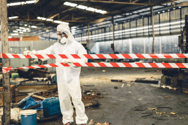 Professional Biohazard Cleanup technician working in Suring, WI